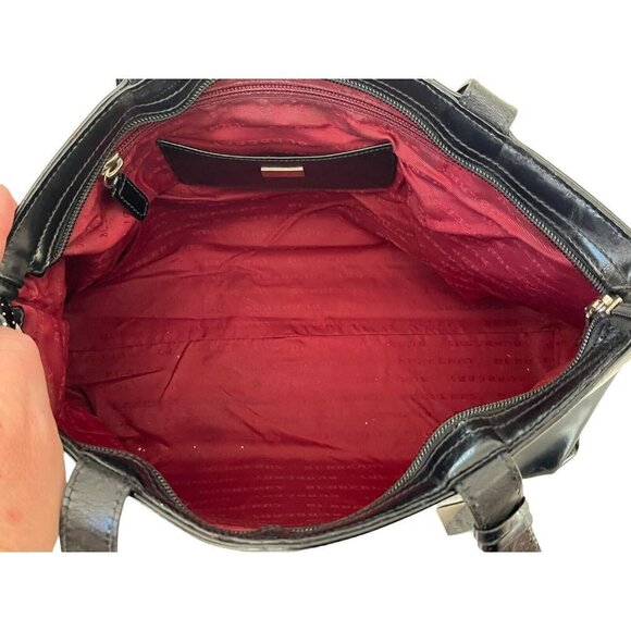 BURBERRY Vintage Black Leather Shoulder Hand Bag - Picture 6 of 12